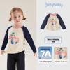 Детская футболка с длинным рукавом JELLYBABY для девочек, 7A, антибактериальная, с цветовыми блоками