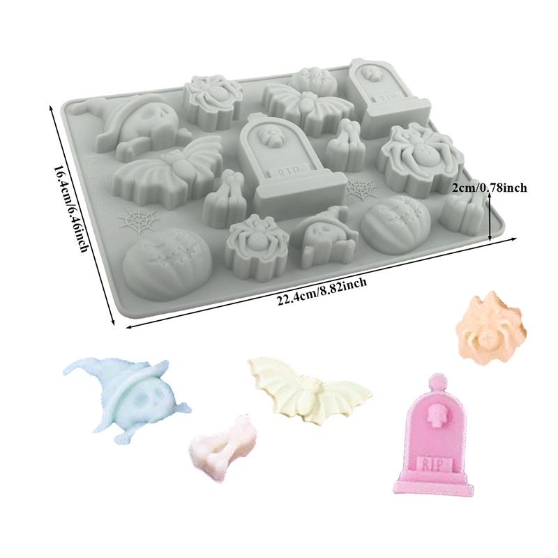 Силиконовая форма для выпечки Хэллоуин Тыква Череп Летучая мышь Шоколад - Один большой Паук, Светло-фиолетовый, Разные стили, Кухонный инструмент для выпечки