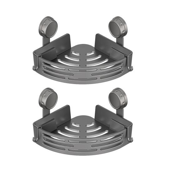 Настенный стеллаж для ванной комнаты без сверления, угловая полка на прочных присосках, нержавеющий органайзер для душа, экономичный по месту, треугольная полка для ванной