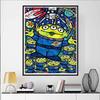 Disney Diamond Painting Three Eyed Monster Stained Glass Style Illustration 5D Diamond Painting Art Embroidery Cross-stitch Room Decoration