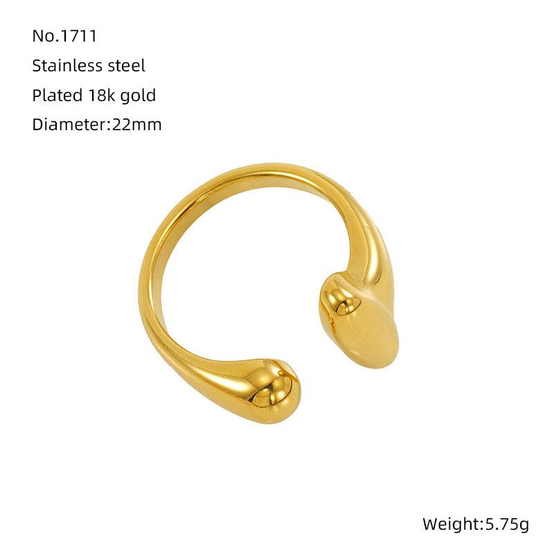 Ювелирные изделия 18-каратное золотое кольцо из нержавеющей стали с преувеличенным дизайном, легкие роскошные кольца из титановой стали для женщин