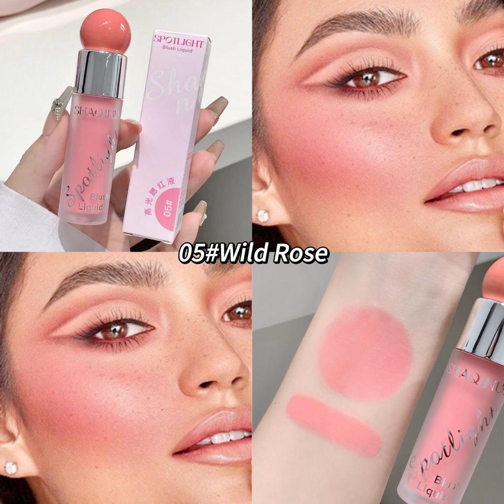 SHAQINUO Сияющие жидкие румяна и хайлайтер дуо 12ч сияние росы Легкий водно-гелевый Наслаиваемый Зеркало