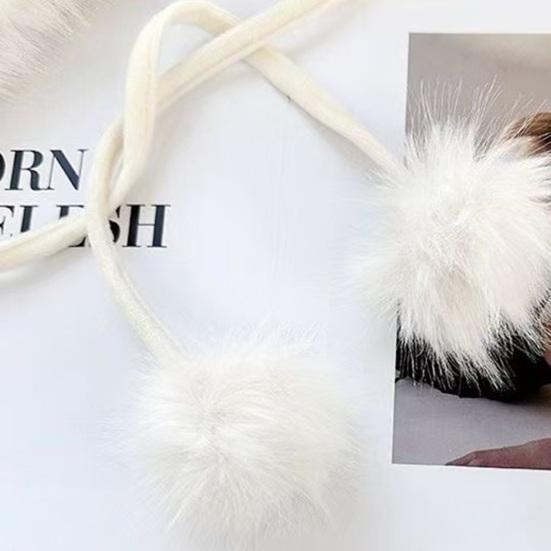 Плюшевая шапка с бантом, теплая зимняя шапка, плюшевая ткань, регулируемая посадка, шапка кошки, головной убор для холодной погоды