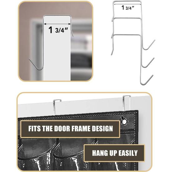 Shoe Storage Bag Behind Door Hanging Large Capacity 24 Transparent Pockets Great Load Bearing Shoe Organizer Home Dorm Sundries Holder with 3 Hooks
