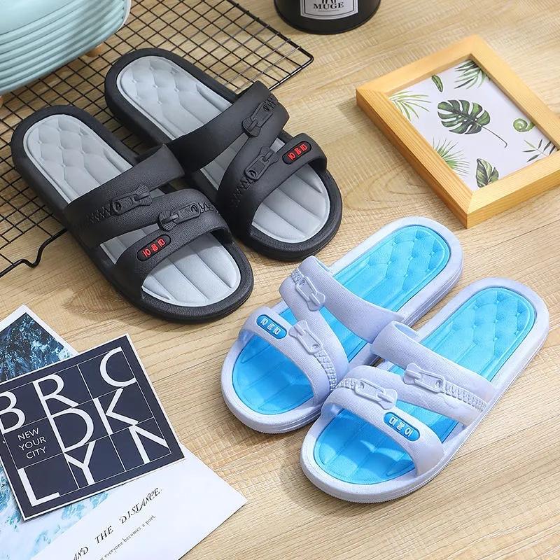 Мужские тапочки, летняя одежда, персонализированные шлепанцы, пляжные тапочки на толстой подошве, домашние сандалии One Word, уличные тапочки
