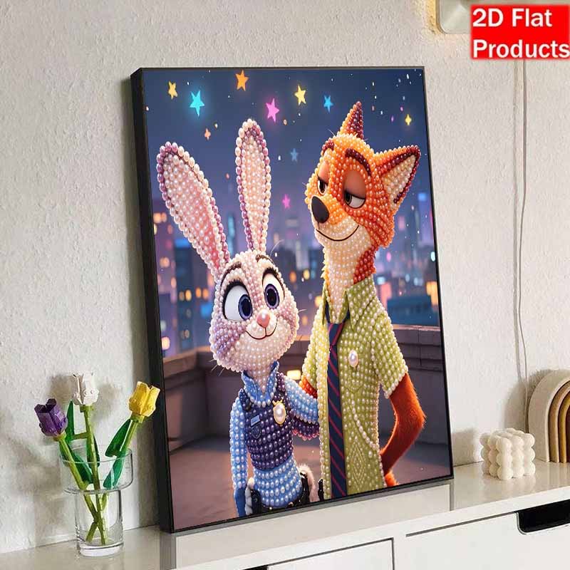 Disney DIY Жемчужная живопись Персонажи и сцена из мультфильма «Зверополис» Восстановление Декоративная живопись Креативные украшения Подарки друзьям Настольные украшения Украшение для дома
