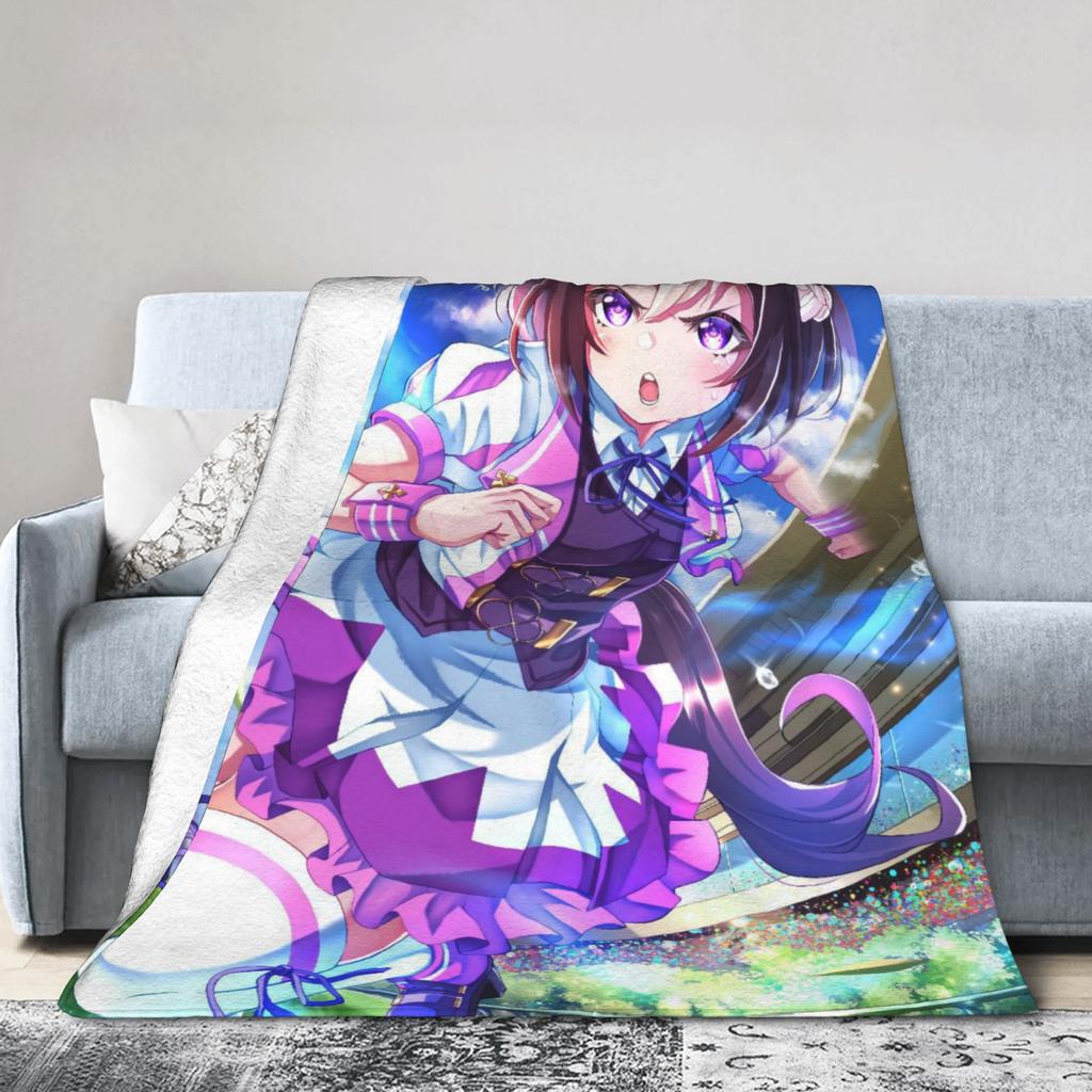 Uma Musume Pretty Derby Blanket Flannel Autumn/Winter Multi-function Soft Throw Blankets for Bed Bedroom Bedspread