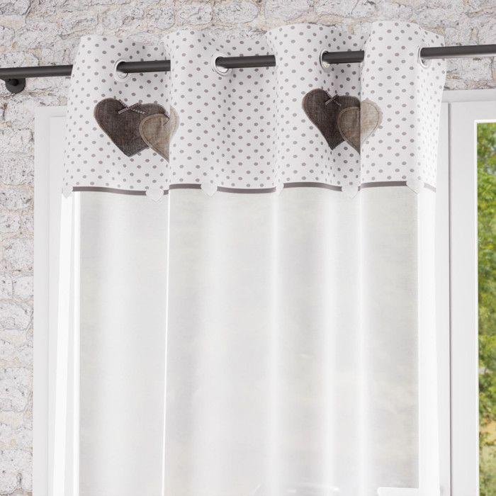 Pure Cotton Eyelet Veil 130x250 Cm LOVE Gray, by Soleil d'Ocre