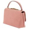 Tory Burch Kira Solid Twill Quilted Double T Logo Flap Snap Leather Handbag Small Women handbags Pink 156181-651