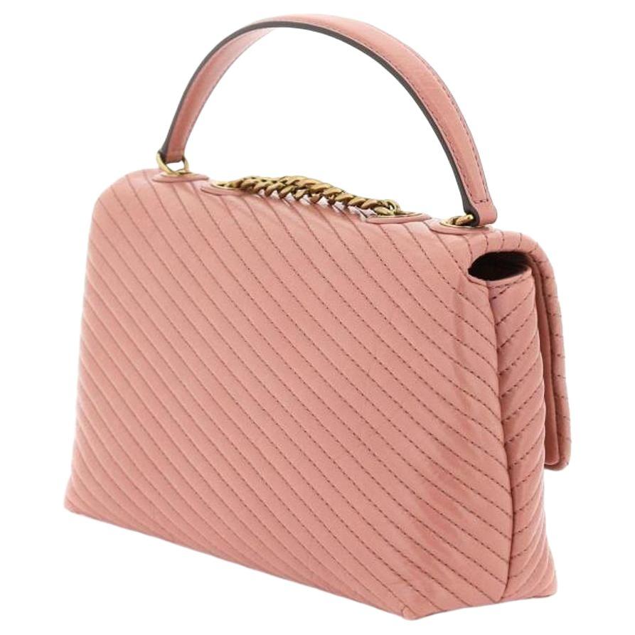Tory Burch Kira Solid Twill Quilted Double T Logo Flap Snap Leather Handbag Small Women handbags Pink 156181-651