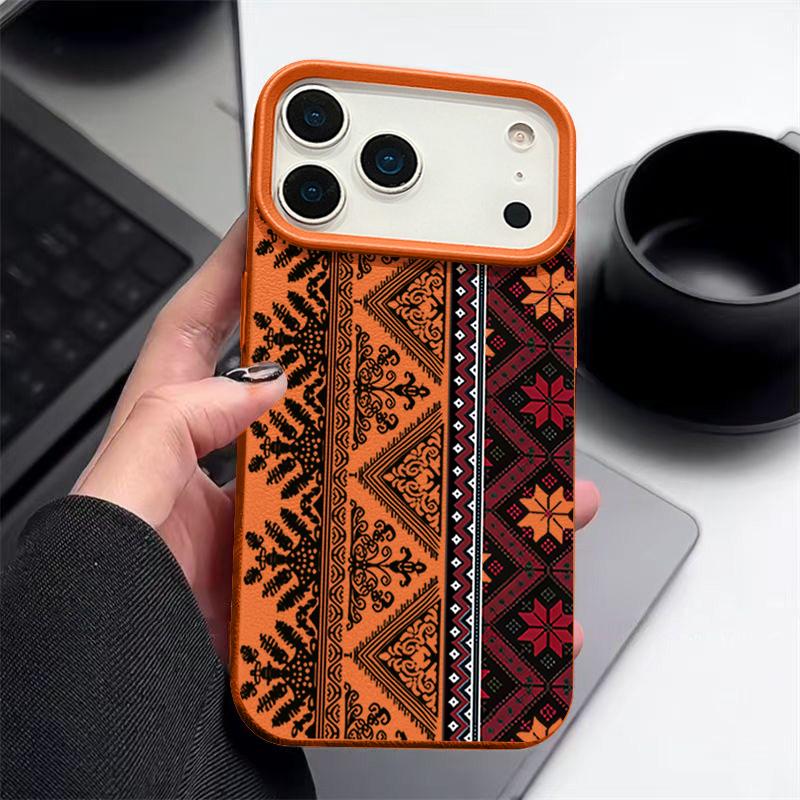Винтажный чехол для телефона из ТПУ с узором тотема для iPhone 17 16e 16 15 Pro Max 14 13 12 Pro Max 11 Air Мягкая кожаная текстура Силиконовый чехол