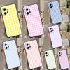 Пастельный чехол в клетку для Xiaomi Redmi Note 12 11 10 8 9 Pro Note 12S 11S 10S 9S Redmi 12 9C 10C 12C Coque