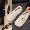 Модные женские туфли на плоской подошве из плюша, зимние теплые модные фирменные дизайнерские повседневные офисные туфли для банкета