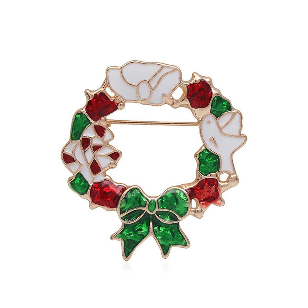 Tree New Year Garland Santa Claus Jewelry Gift Christmas Brooches Pin Christmas Decoration