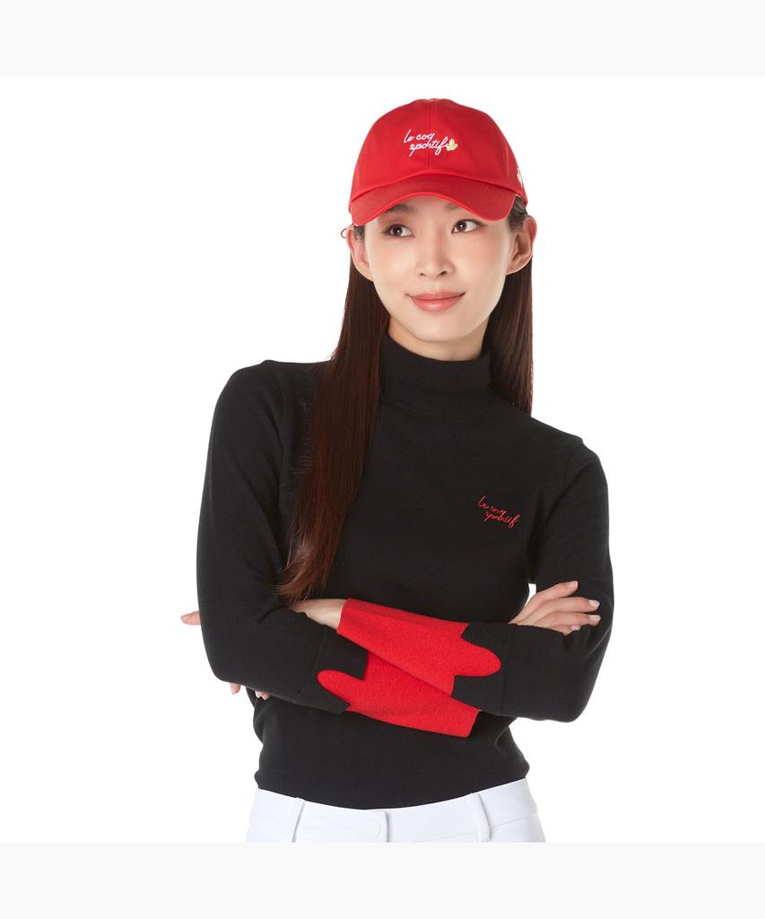 Женский свитер LECOQ GOLF с цветными вставками на рукавах и высоким воротником (Gp322Lkp95)