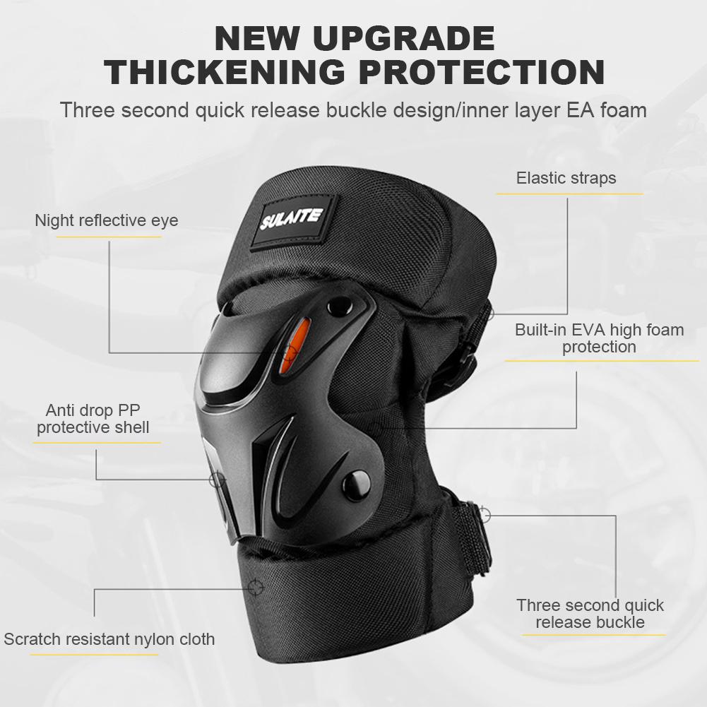 1Pair Motocross Knee/Elbow Pads Adjustable Motorcycle Protection Knee Shockproof Off-Road Knee Protector for MTB Riding Off-Road