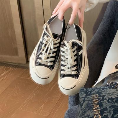 Studiolee классические парусиновые туфли с круглым носком, на толстой подошве, на шнуровке, с низким верхом, с открытой улыбкой, повседневные, женские