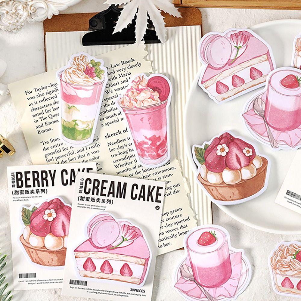 30Sheets Desserts Sticky Notes Stationery Message Notes Kawaii Planner