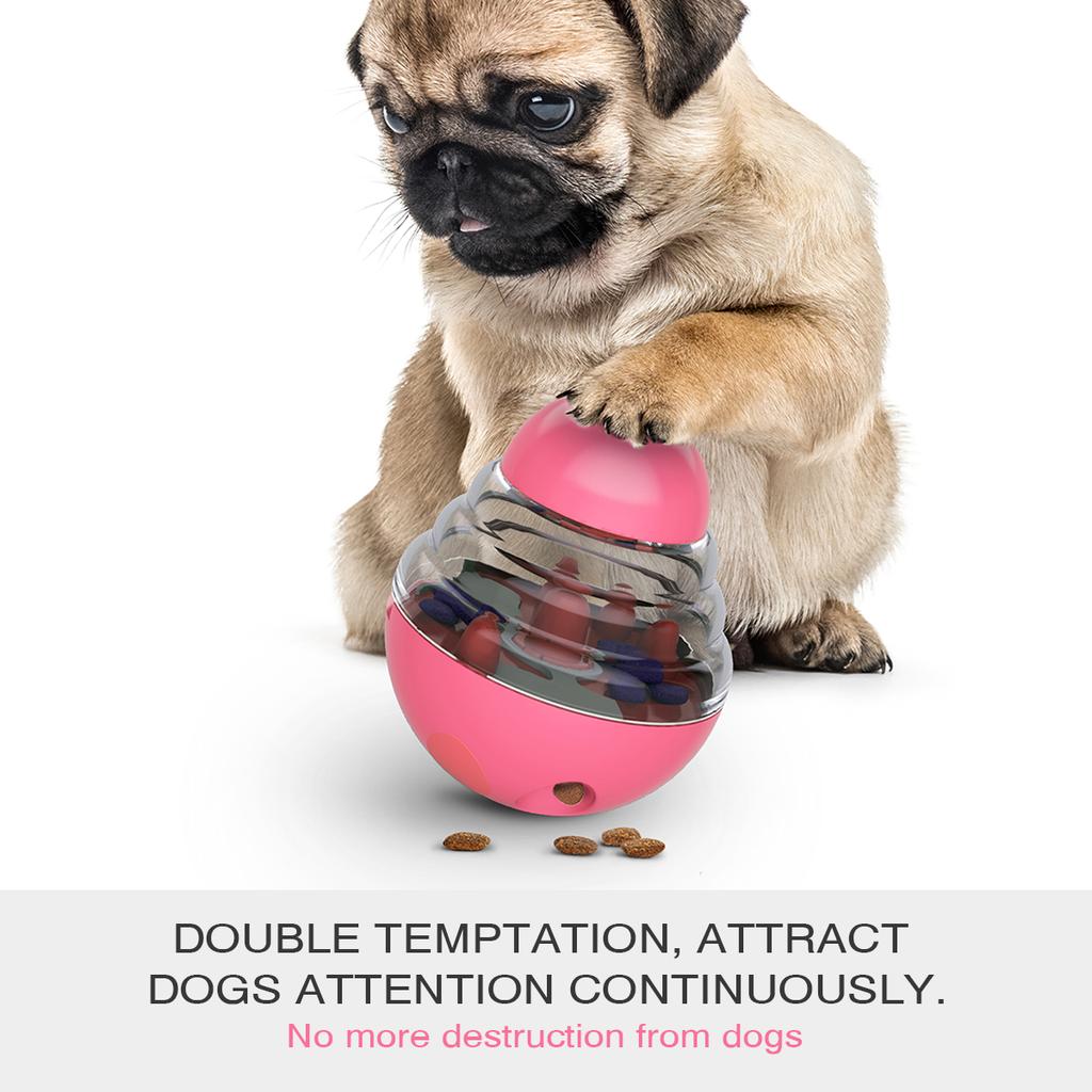 Игрушка-неваляшка для лакомств для собак, дозатор корма, пластиковая игрушка для щенков, тренировочная игрушка для хранения лакомств, игрушка для домашних животных для маленьких собак, кошек, чихуахуа