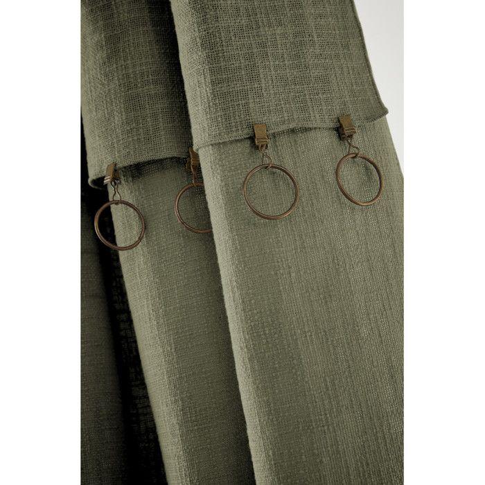 Rideau ajustable + 8 anneaux pince "Sixtine" 140 x 270 cm - Sixtine Thym