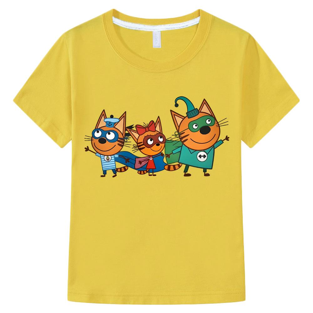 Kid-e-cats Новая Милая Детская Футболка Мультяшный Принт Футболки для Девочек Лето 100% Хлопок Веселая Футболка для Мальчиков Модная Детская Футболка с Короткой Рукавой Аниме Футболка