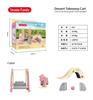 Forest Villa Set Toys Forest Animals Family Mini Furniture Model Living Room Bedroom Tv Refrigerator Ornament