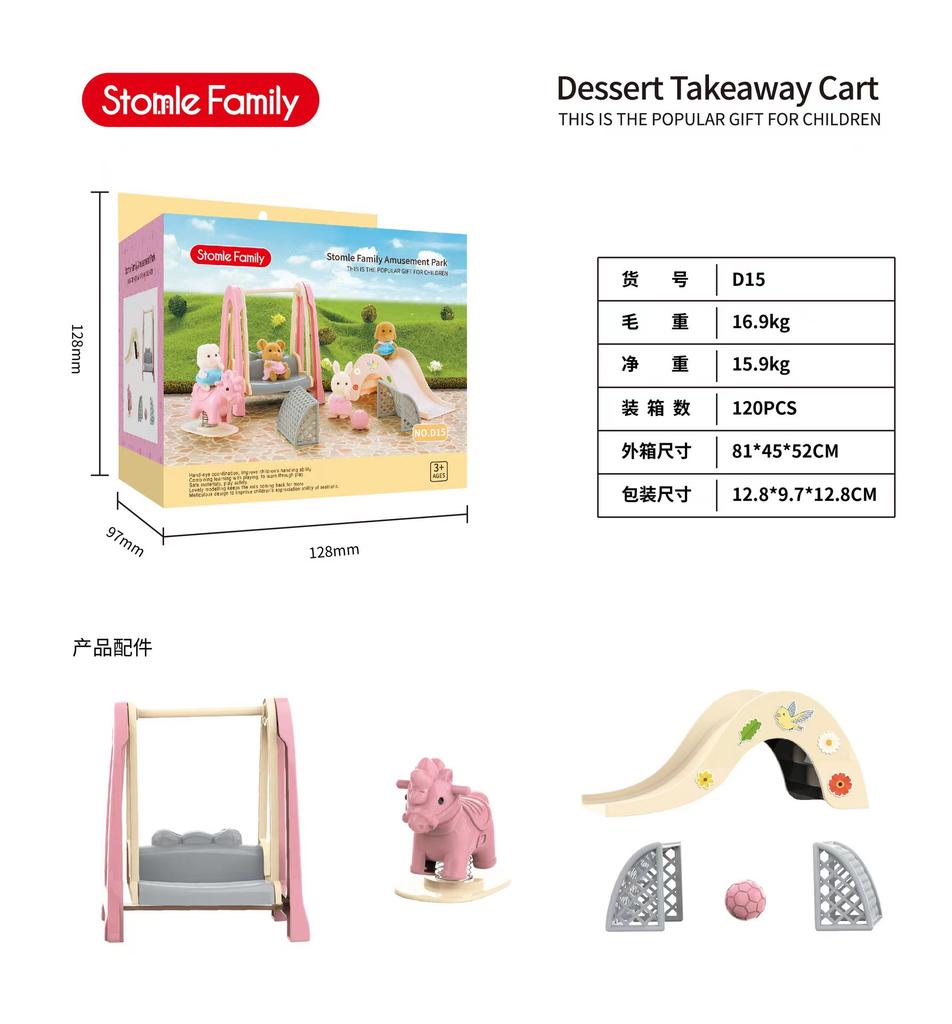 Forest Villa Set Toys Forest Animals Family Mini Furniture Model Living Room Bedroom Tv Refrigerator Ornament