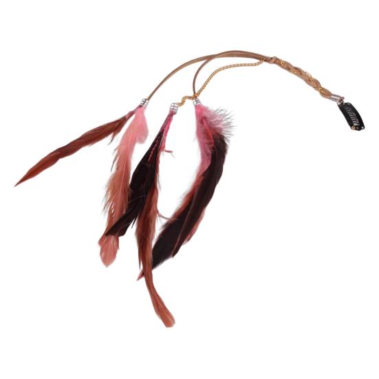 Заколка для волос в виде пера, цветная кожаная длинная заколка для волос с кисточками, легко сочетающийся головной убор, аксессуары для волос для тематических вечеринок