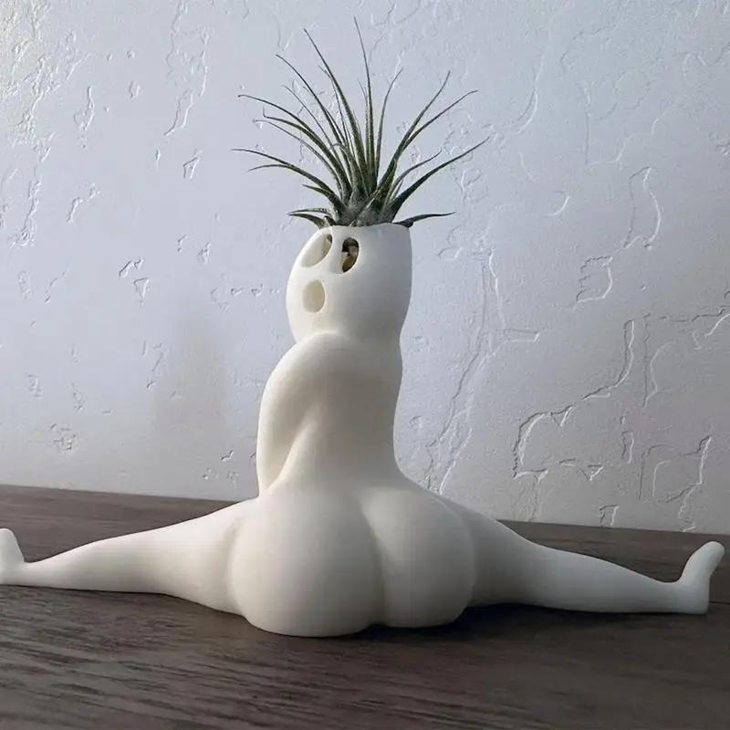 Funny Private Room Ghost Flowerpot Succulent Flowerpot Air Plant Display Indoor Flowerpot Decoration Flowerpot Funny Prank Gift
