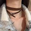 Колье из искусственной кожи коричневого цвета в стиле Майяр для женщин, регулируемый браслет, многофункциональный чокер, поясная цепочка, модная бижутерия