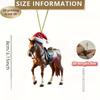 2D Акриловая Рождественская Подвеска Лошадь Праздничное Украшение для Внутреннего и Наружного Использования, Украшение для Подвешивания на Елку, Аксессуары для Вечеринки