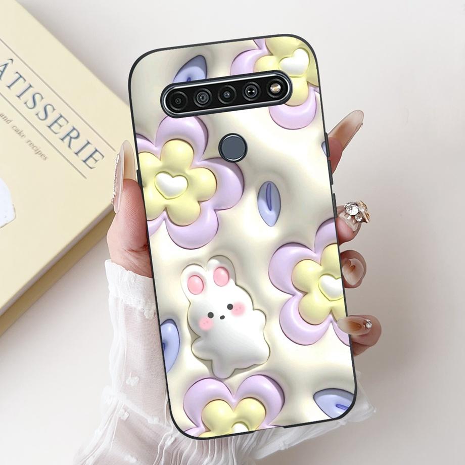 Для LG K41s K51s K52 Q52 K61 Q61 K62 K22 2020 Чехол для телефона Задняя крышка Мягкий матовый силикон Тонкий Fundas Милый Панда Кролик Цветок