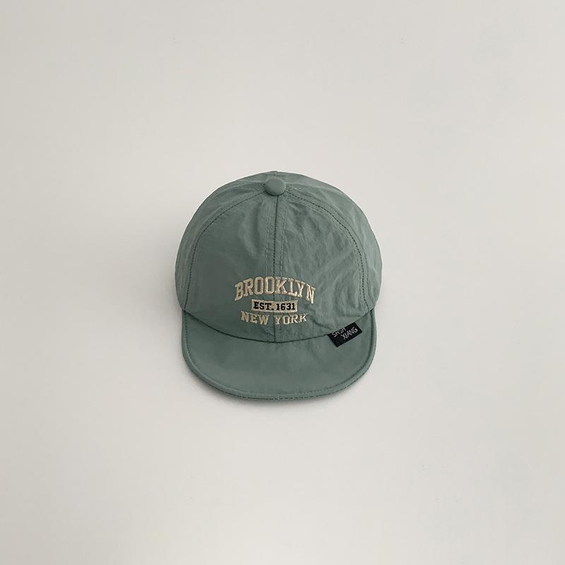 Solid Color Baby Baseball Hat Summer Quick Drying Letter Embroidery Peaked Duck Tongue Cap Toddler Kids Sunshade Hat