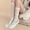 Solid Color Stacked Socks Breathable Mesh Long Socks New Mid Tube Socks  Women Girl