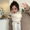 Long Tassel Winter Cashmere Scarves Plush Long Shawl Classic Winter Wool Scarf  Girl