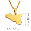 Anniyo Italy Sicily Map With City Name Pendant Necklaces,Silver Color/Gold Color Italian Sicilia Jewelry #038321