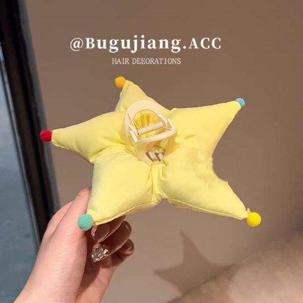YY Five-pointed Star Ponytail Clip Back-of-head Clip Hair Accessory Hairpin for Girl Women