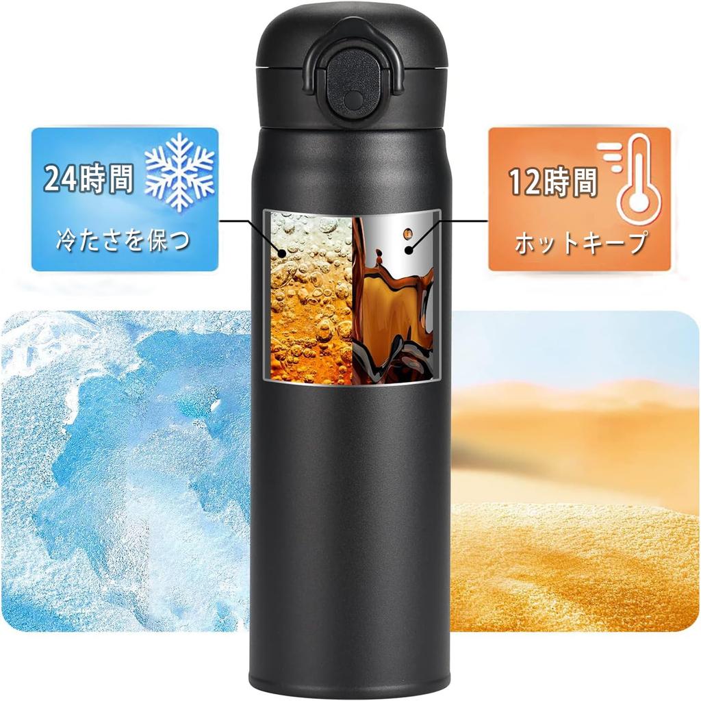 Бутылка для воды BEBAER 500 мл, бутылка из нержавеющей стали, двойные стенки, вакуумная изоляция, легкая бутылка для воды, термос 500 мл, большая емкость, широкое горлышко