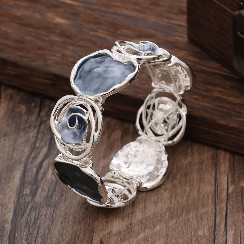 Оригинальный лоскутный браслет с розой, креативный женский универсальный браслет с цветочным принтом