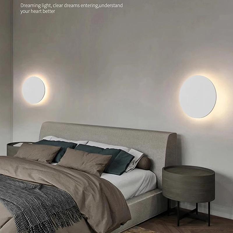 Современные круглые настенные светильники светодиодные вверх и вниз настенные лампы дом ТВ стена спальня прикроватная гостиная настенный светильник