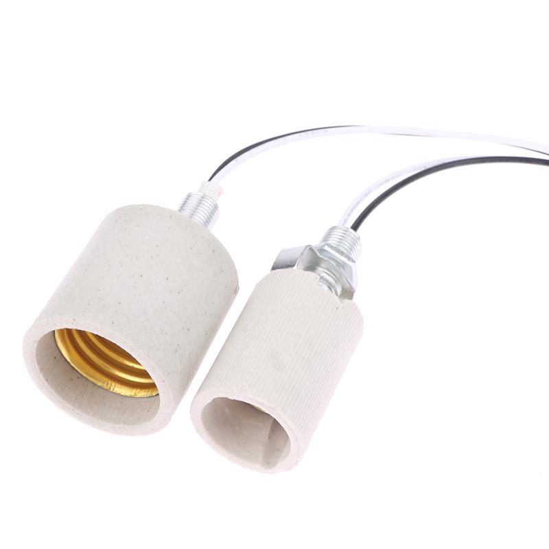 E14/E27 Ceramic Screw Lamp Holder Led Light Heat Resistant Adapter Home Use Round Socket For Bulb Base With Cable