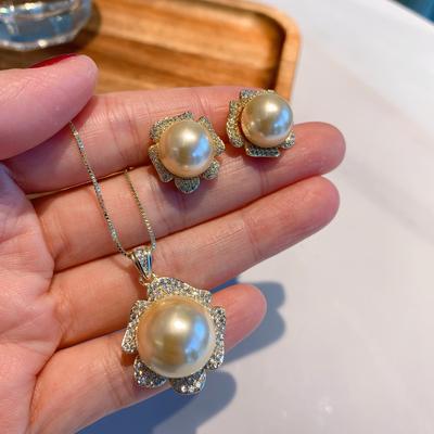 Ожерелье из австралийского жемчуга Fritillary, женские серьги-гвоздики с жемчугом Cold Wind, цепочка на ключицу