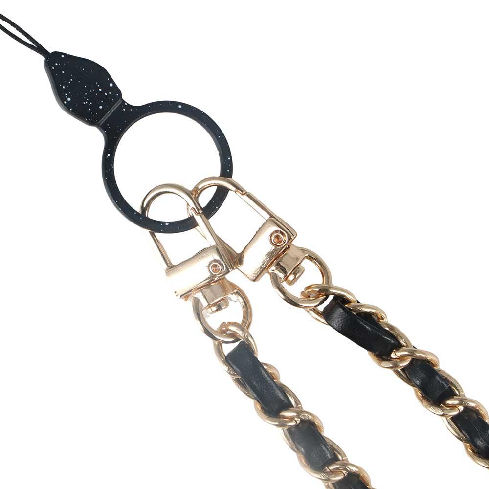 Metal Leather Crossbody Phone Strap Zinc Zinc Alloy Key Chain Metal Leather Chain for Phone Hanging