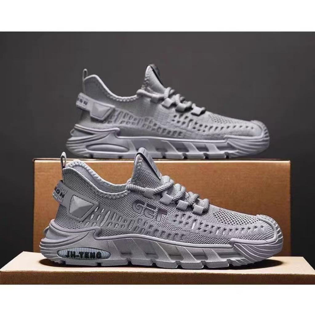 Мужская летняя новая сетчатая дышащая мужская повседневная обувь трендовые универсальные полые туфли на одну ногу однотонные туфли