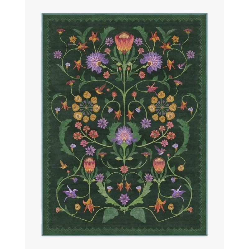Ковер Iris Apfel Protea Forest Green для гостиной, цветочная эстетика, витиеватый готический домашний декор, ковер, противоскользящий моющийся коврик для пола