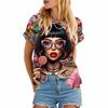 Сексуальная Африканская женская футболка с принтом лица 3D футболка женская модная футболка женская футболка с графическим принтом черная футболка большого размера
