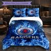 Rangers FC Themed Bedding 3Pcs Duvet Cover Set Decorative Bed Linen For Teen Room Home Decoration