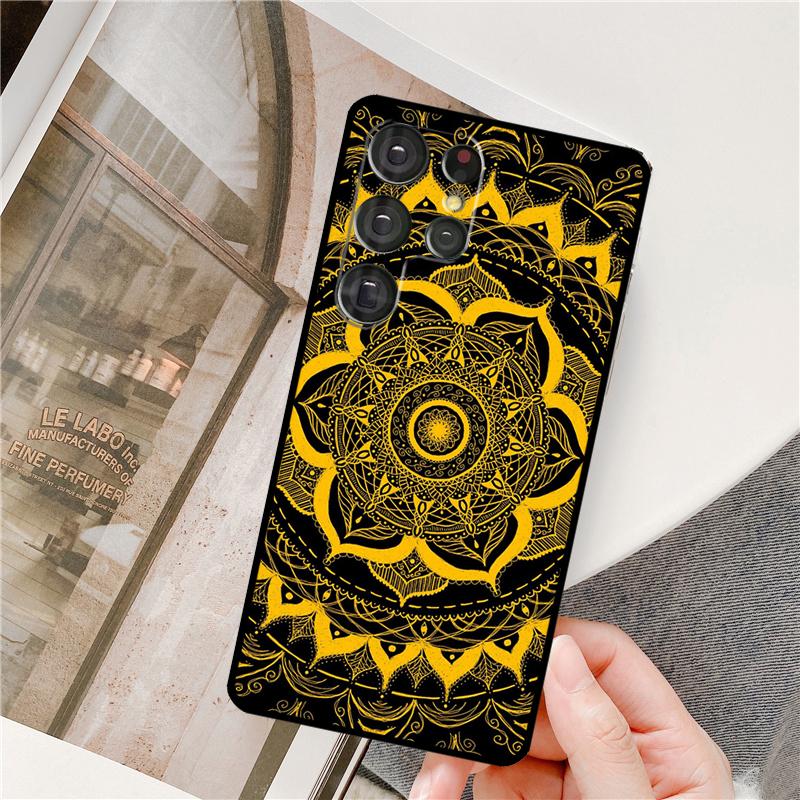 Flowers Mandala Floral Phone Case For Samsung Galaxy S24 Ultra S9 S10 S20 S22 S21 Plus S23 FE S25 Ultra Full Cover