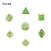 7 Pcs Green Golden Double Swords Metal Dice Solid Polyhedral Dice Set Suitable for Role-Playing RPG    Board Game