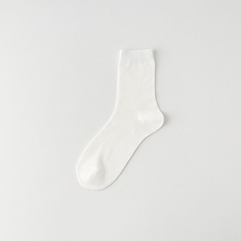 Мужские антибактериальные носки средней длины из бамбукового волокна — дышащие, дезодорирующие, впитывающие пот, тонкие, однотонные